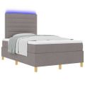 vidaXL LED box s pružinami s vankúšom Sivohnedá 120 x 200 cm látka