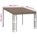 vidaXL Nástenný altánok 3x3x2,5 m sivohnedý