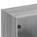 vidaXL Knižnica s dvierkami dub sivá sonoma 136x37x142cm kompoz. drevo