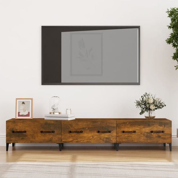 vidaXL TV skrinka dymový dub 150x34,5x30 cm spracované drevo