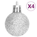 vidaXL 70-dielna sada vianočných ozdôb strieborná/biela