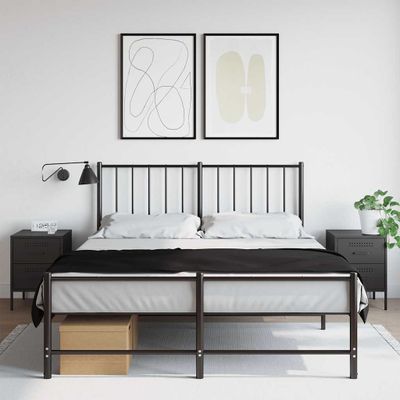 vidaXL Nočné stolíky 2 ks čierne 36x39x50,5cm oceľ