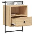 vidaXL Nočné skrinky nástenné 2 ks dub sonoma 40x30x61cm kompoz. drevo