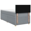 vidaXL Posteľ s boxspringom a matracom a LED Svetlosivá 90 x 190 cm