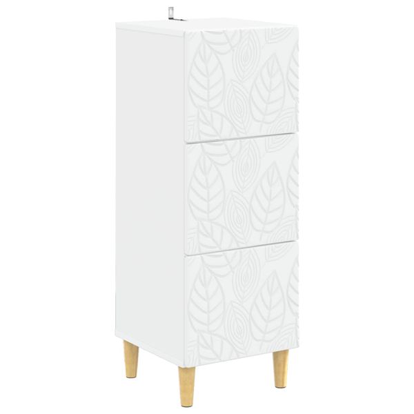 vidaXL Zásuvkový kabinet Biela 33 x 34,5 x 90 cm Kompozitné drevo