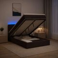 vidaXL Ottoman posteľ s matracom a LED Tmavohnedá 120 x 190 cm Látka