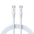 BWOO Kábel USB-C - USB-C 1m 60W ABS + TPE X282 C-C biely