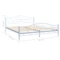 vidaXL Posteľ s matracom, biela, kov 160x200 cm
