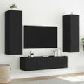 vidaXL TV nástenné skrinky s LED svetlami 2 ks čierne 80x35x31 cm
