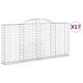 vidaXL Oblúkové gabiónové koše 17 ks 300x30x140/160 cm pozink. železo