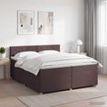 vidaXL Posteľ boxspring s matracom Tmavohnedá 200 x 200 cm Látka