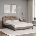 vidaXL Rám postele Viana bez matraca kapučínový 140x190 cm umelá koža