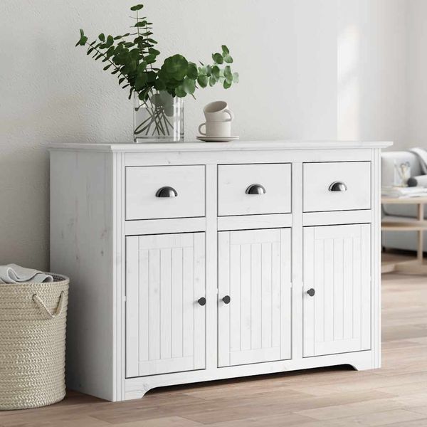 vidaXL Komoda BODO biela 115,5x44x80 cm borovicový masív