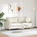 vidaXL Vankúše na sedenie 2 pcs Krémová Ø 40 x 13 cm Zamat