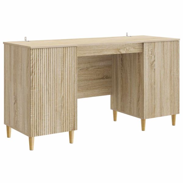 vidaXL Stôl s poličkou Dub sonoma 142,5 x 50 x 75 cm Kompozitné drevo