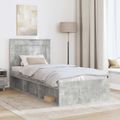 vidaXL Rám postele Betónová šedá 75 x 190 cm Masívne borovicové drevo