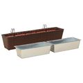 vidaXL Zábradlie 2 ks Hnedá 80 x 17 x 17 cm Kov