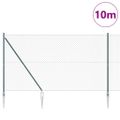 vidaXL Reťazová brána s hrotmi 10 x 1,5 m PVC potiahnutá oceľ Zelená