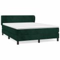 vidaXL Posteľný rám boxsping s matracom tmavozelený 140x190 cm zamat