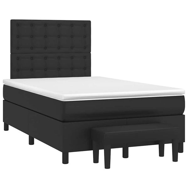 vidaXL Boxspring posteľ s matracom čierna 120x190 cm umelá koža