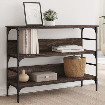 vidaXL Konzolový stolík hnedý dub 100x32x75 cm kompozitné drevo