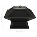 vidaXL 2 v 1 ohnisko s grilom a kutáčom 46,5x46,5x37 cm oceľ