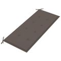 vidaXL Lavička Batavia so sivohnedou podložkou 120 cm tíkový masív