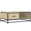 vidaXL Konferenčný stolík dub sonoma 90x57x35 cm kompozit. drevo a kov