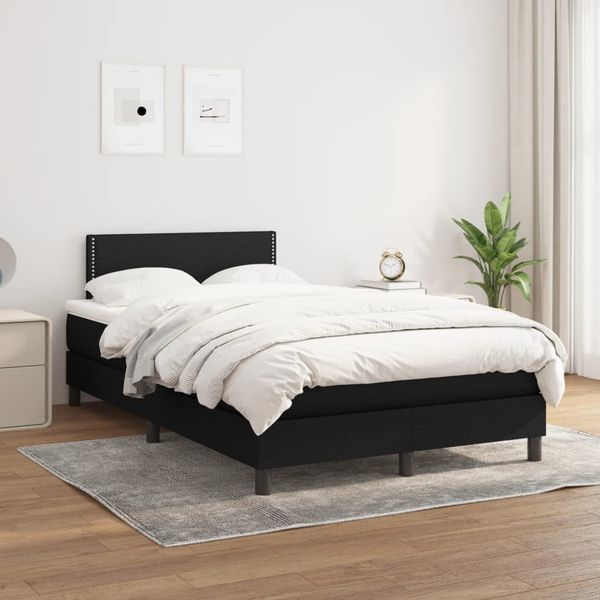 vidaXL Boxspring posteľ s matracom čierny 120x200 cm látka