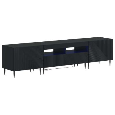 vidaXL 3-dielny LED TV stolík Čierna Kompozitné drevo