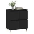 vidaXL Komoda čierna 60x35x70 cm spracované drevo