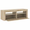 vidaXL TV skrinka s LED svetlami dub sonoma 120x35x40 cm