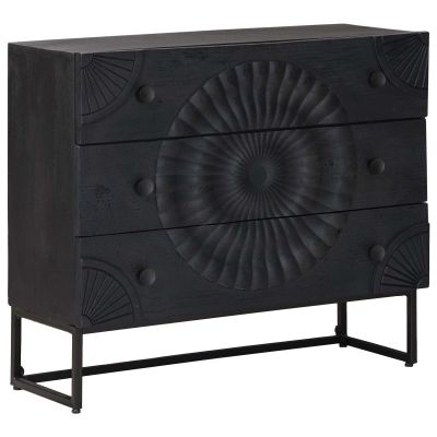 vidaXL Zásuvkový kabinet so zásuvkou Čierny 75 x 30 x 65 cm