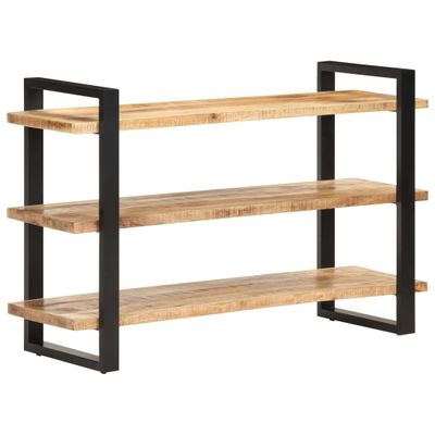vidaXL Komoda s 3 policami 120x40x75 cm, surové mangové drevo
