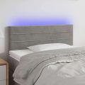 vidaXL Čelo postele s LED bledosivé 100x5x78/88 cm zamat