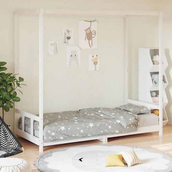 vidaXL Rám detskej postele biely 90x190 cm masívna borovica
