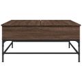 vidaXL Konferenčný stolík, hnedý dub 95x95x45 cm, kompozitné drevo+kov