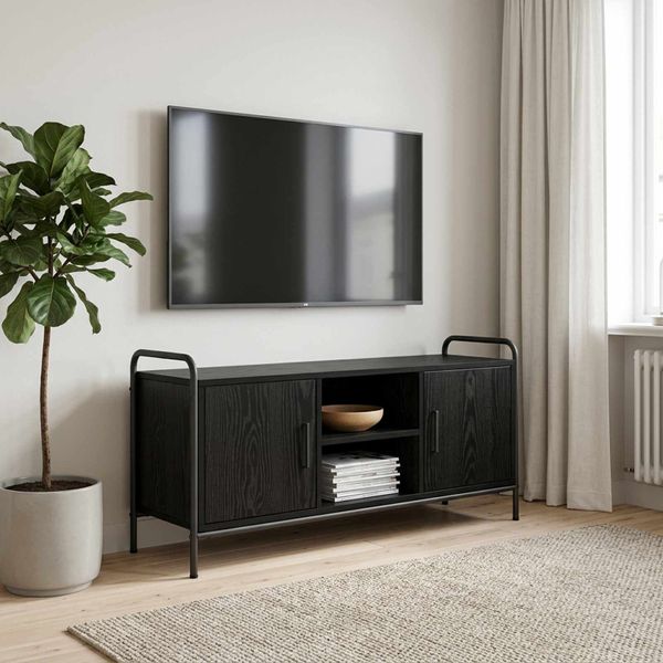 vidaXL TV skrinka 99 x 33 x 50 cm Čierny dub Kompozitné drevo