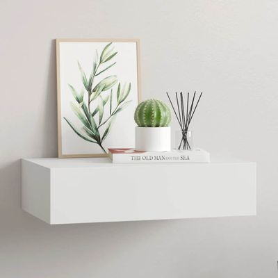 vidaXL Nástenná zásuvková polica biela 40x23,5x10 cm MDF