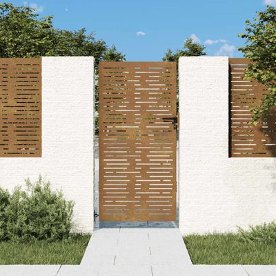 vidaXL Záhradná brána 85x175 cm, corten oceľ, štvorcový dizajn
