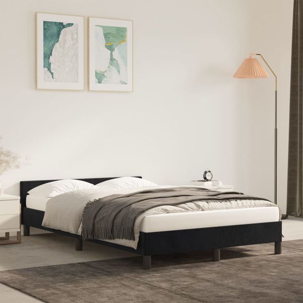 vidaXL Posteľ bez matracom čierna 120x190 cm zamat