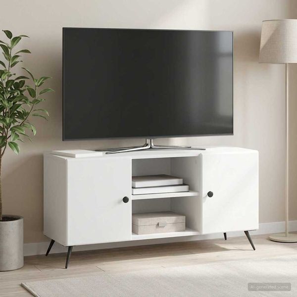 vidaXL TV skrinka Biela 102 x 34,5 x 50 cm Kompozitné drevo