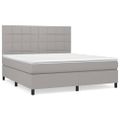vidaXL Boxspring posteľ s matracom svetlosivá 100x200 cm látka