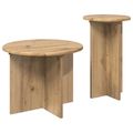 vidaXL Sada príručných stolíkov 2 ks Dub artisan Ø 45 x 35 cm