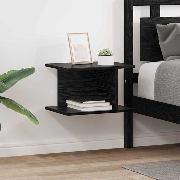 vidaXL Nočný stolík 2 pcs Čierny dub 40 x 30 x 25 cm Kompozitné drevo