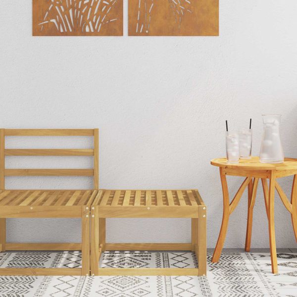 vidaXL Outdoor Hocker Pevné akáciové drevo Biela 59 x 59 x 37 cm