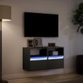 vidaXL TV nástenné skrinky s LED svetlami 2 ks čierne 41x31x45 cm