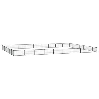 vidaXL Ohrádka pre psov 32 panelov čierna 100x50 cm práškovaná oceľ