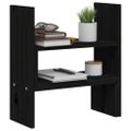 vidaXL Stojan na monitor čierny (39-72)x17x43 cm masívna borovica