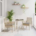 vidaXL Záhradný bistro set 3 ks Béžová polyratan